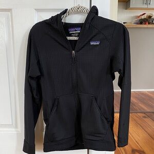 Patagonia Black Zip Hoodie with Subtle Logo